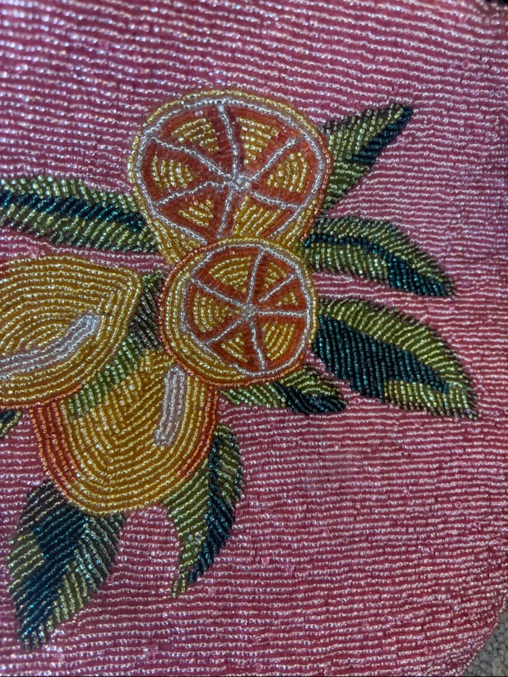 Free People Pink Beaded Citrus Tote Bag - Picture 3 of 3